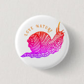 Slak in grafische stijl ronde button 3,2 cm (Voorkant)
