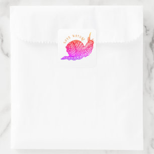 Slak in grafische stijl vierkante sticker