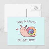 Slak langzaam maar zeker bevorderend citaat briefkaart (Voorkant / Achterkant)