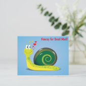 Slak Mail Cute Funny Humorisro Briefkaart (Staand voorkant)