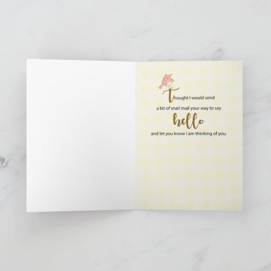 Slak Mail Cute Hallo Kaart (Binnen)