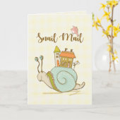 Slak Mail Cute Hallo Kaart (Gele Bloem)