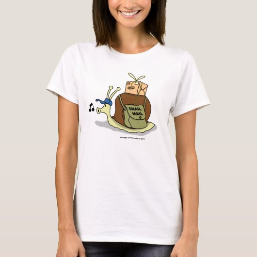 Slak Mail Dames Baby Doll (gebitteerd) T-shirt (Voorkant)