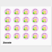 Slak Mail (roze) - Envelopstickers Ronde Sticker (Vel)