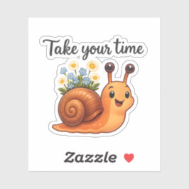 Slak met bloemen Sticker