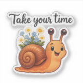 Slak met bloemen Sticker (Voorkant)