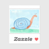 Slak Met Een Blauwe Schelp Sticker (Vel)