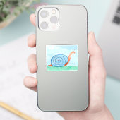 Slak Met Een Blauwe Schelp Sticker (Telefoon)