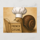 Slak met een Frans kookboek Briefkaart (Voorkant)