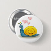 Slak met groot hart | Lot-dier Ronde Button 5,7 Cm (Voorkant /achterkant)