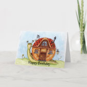 Slak met huis op achterste Waterverf Kaart (Voorkant)