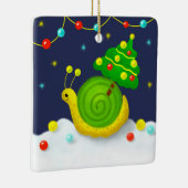 Slak met kerstboom keramisch ornament (Rechts)