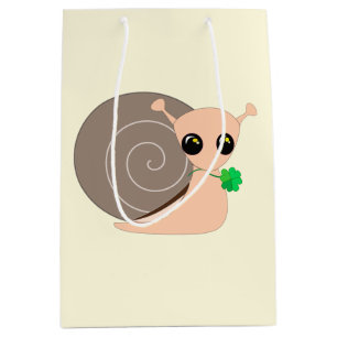 Slak met Klaver Leaf Gift Bag Medium Cadeauzakje