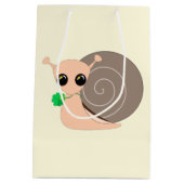 Slak met Klaver Leaf Gift Bag Medium Cadeauzakje (Achterkant)