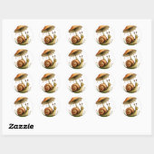 Slak Onder Paddenstoel Ronde Sticker (Vel)