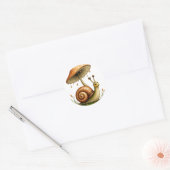 Slak Onder Paddenstoel Ronde Sticker (Envelop)