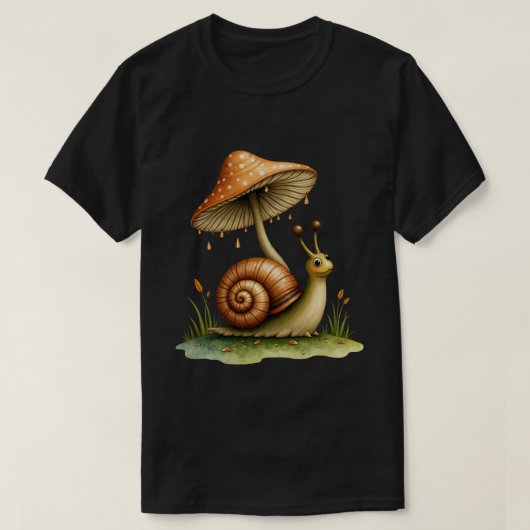 Slak Onder Paddenstoel T-shirt (Design voorkant)