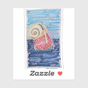 Slak op de Aardbei Sticker