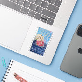 Slak op de Aardbei Sticker (Laptop met iPhone)