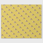 Slak op geel omlooppapier cadeaupapier (Vlak)