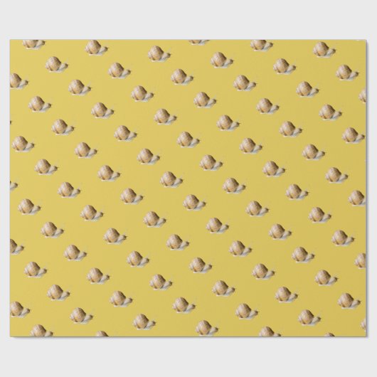 Slak op geel omlooppapier cadeaupapier (Vlak)