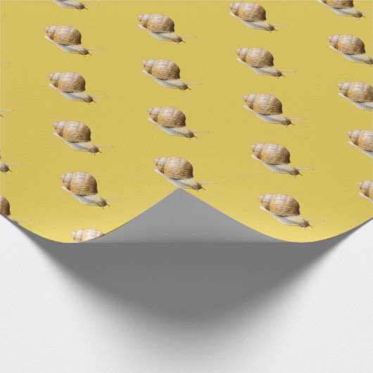 Slak op geel omlooppapier cadeaupapier (Hoek)