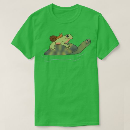 slak op kikker op schildpad t-shirt (Design voorkant)