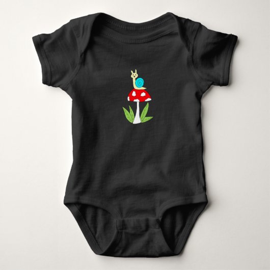 Slak op Paddenstoel Baby Top (Voorkant)