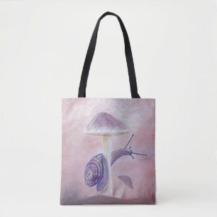 Slak op Paddenstoel Boodschappentas Tote Bag