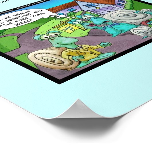 Slak Real Estate Sales Funny Cartoon Poster (Hoek)