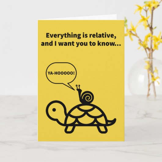 Slak Riding a Turtle - Family Kaart (Gele Bloem)