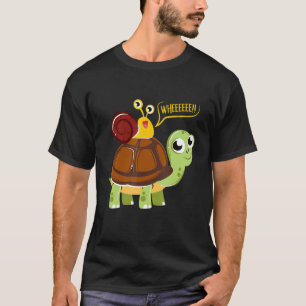 Slak rijden op een schildpad supersonische Dierenv T-shirt