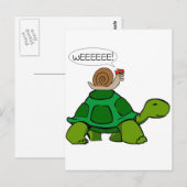 Slak & schildpad - Turbo Duo Briefkaart (Voorkant / Achterkant)