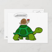Slak & schildpad - Turbo Duo Briefkaart (Voorkant / Achterkant)