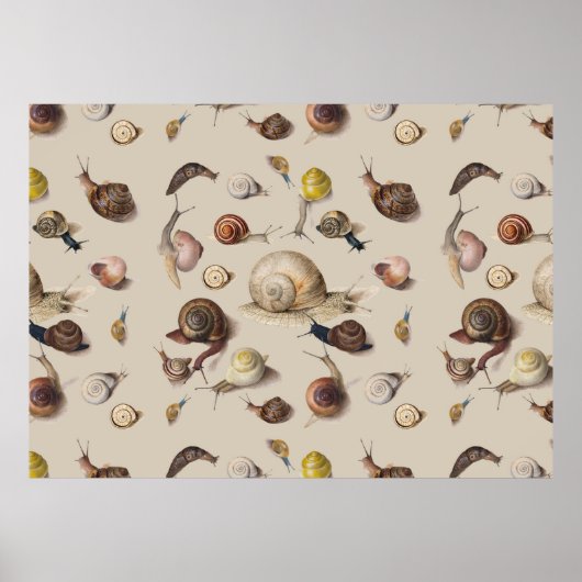 Slak Tuin Pet Gastropod Slak Botanische slakken Poster (Voorkant)