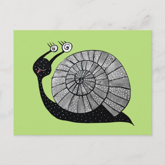Slak van de Cartoon met spiraalogen Briefkaart (Voorkant)