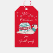 Slak van kerst cadeaulabel (Achterkant)