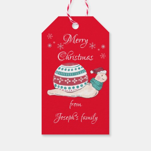 Slak van kerst cadeaulabel (Achterkant)