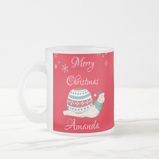 Slak van kerst matglas koffiemok (Links)