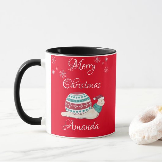 Slak van kerst mok (Met donut)