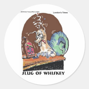 Slak van whisky Funny Snagelschenken en T - shirts Ronde Sticker