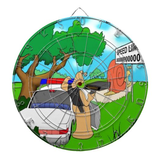 Slak Verkeersagent Grappig Dartbord (Voorkant)