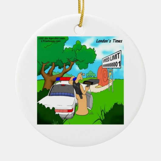 Slak Verkeersagent Grappig Keramisch Ornament (Voorkant)