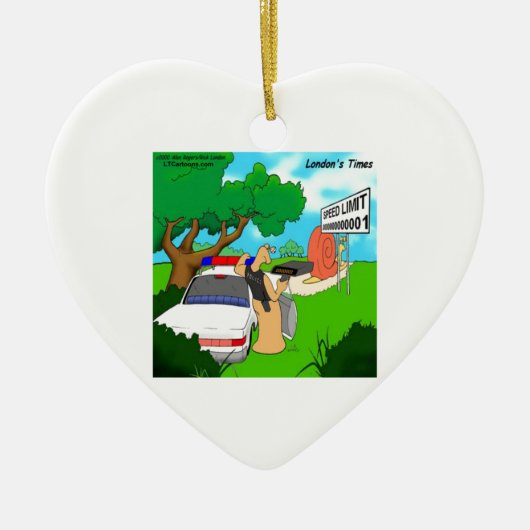 Slak Verkeersagent Grappig Keramisch Ornament (Voorkant)