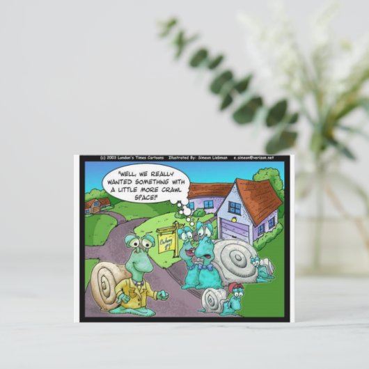 Slak - Verkoop van onroerend goed Funny Giften & C Briefkaart (Staand voorkant)