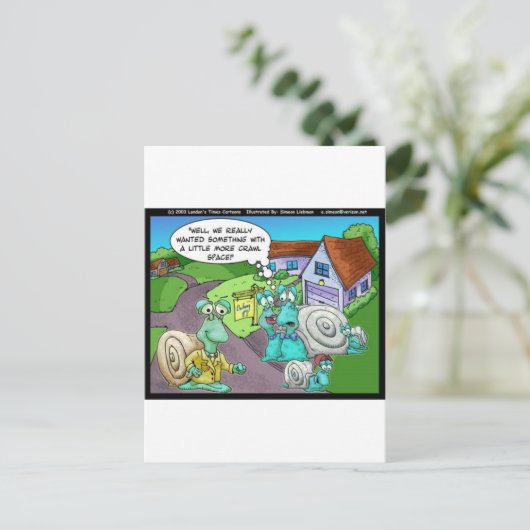 Slak - Verkoop van onroerend goed Funny Giften & C Briefkaart (Staand voorkant)