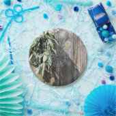 Slakhout, vers gesneden, Sneeuwvlok Twinkle Licht Papieren Bordje (Feest)