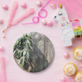 Slakhout, vers gesneden, Sneeuwvlok Twinkle Licht Papieren Bordje (Feest)