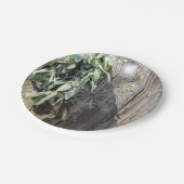 Slakhout, vers gesneden, Sneeuwvlok Twinkle Licht Papieren Bordje (Gekanteld)