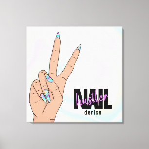 slakkalf salon hand nagelvijver canvas afdruk